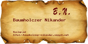 Baumholczer Nikander névjegykártya